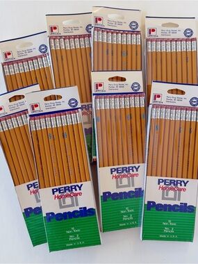 VTG Lot Of 8 packs 1980s Perry Drug Stores Wood No. 2 Pencils Yellow Made in USA
